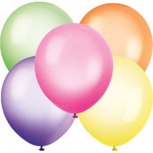 Neon 80s Assorted Colours Latex Balloons x10